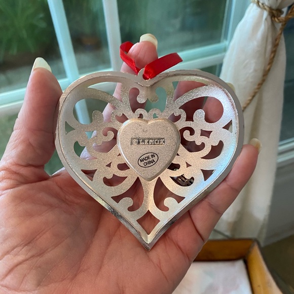LENOX Bejeweled Silver Plated Red Heart Christmas Ornaments 3🎄 - Picture 3 of 6